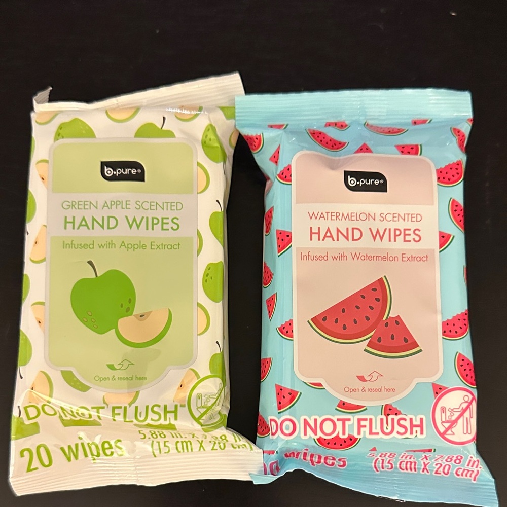 b pure Hand Wipes - Green Apple & Watermelon Scents